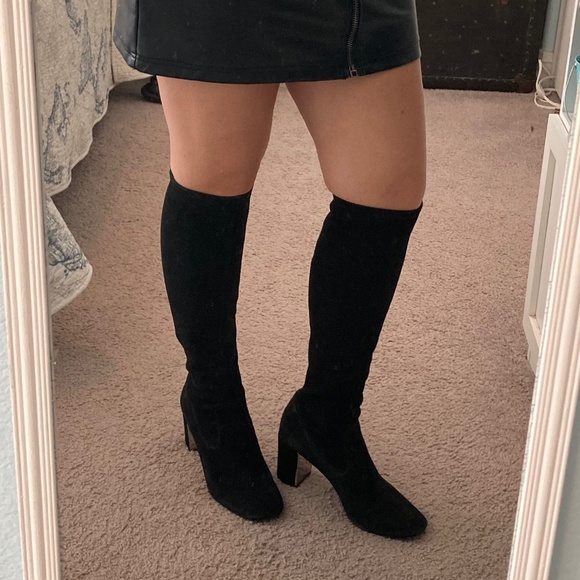 Donald J. Pliner Shoes - Donald J Pilner Knee High Suede Boot with Mirrored Heel